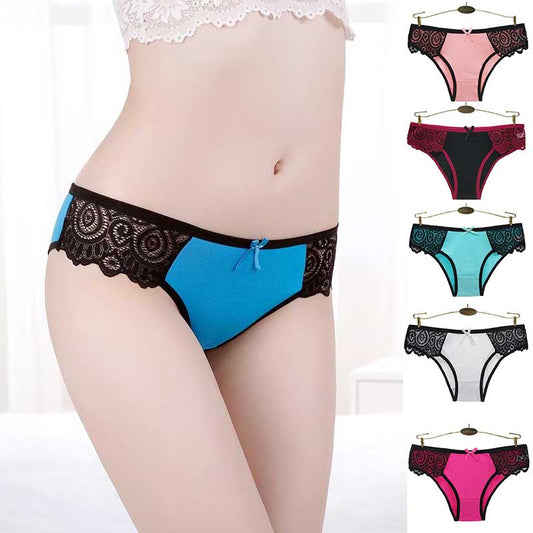 WTEMPO Panties 6pcs/Set Ladies Underwear Low Waist Cotton Panties Sexy Lace Seamless Briefs