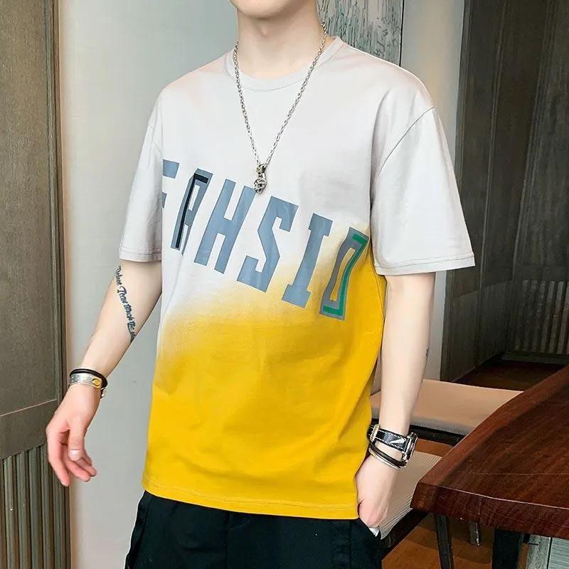 Men's Five-point Short-sleeved T-shirt Summer New Ice Silk T-shirt Trend Loose Half-sleeved Student Shirt Men's Clothing