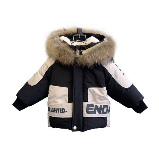 Cotton Winter Jacket for Boys Girls Winter Coat for Boys Fur Fleece Kids Parka Children Clothing