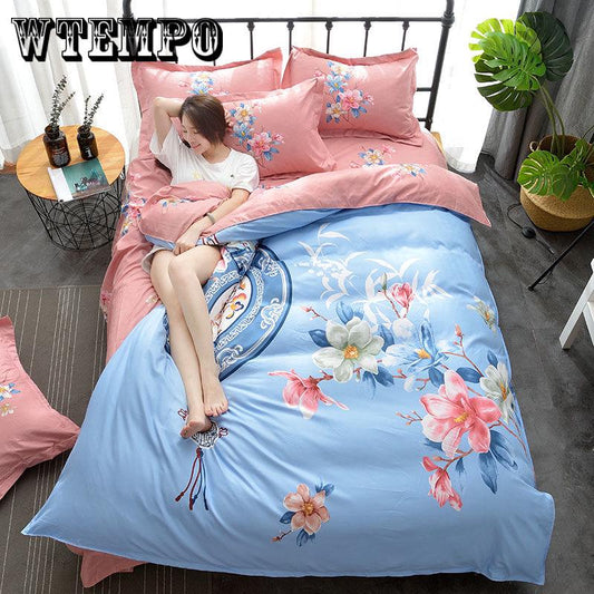 Bedding Set Simple Style Family Children's Room Duvet Cover Sets Bed Sheet Set Pillowcase