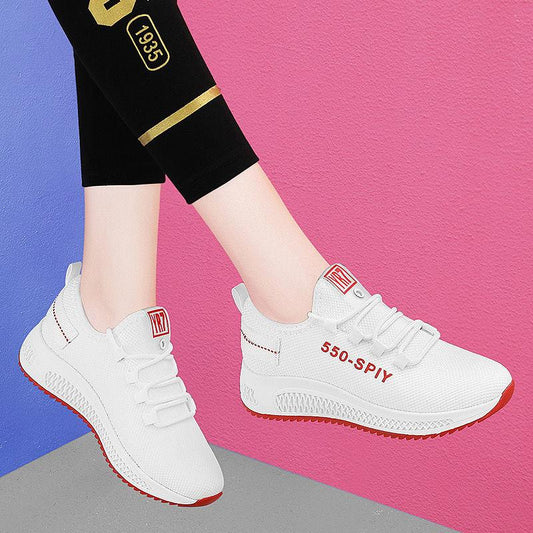 Breathable Non-slip Women's Soft Sole Sneakers Flat All-match Spring and Summer Shoes Ladies Mesh Casual Work Shoes