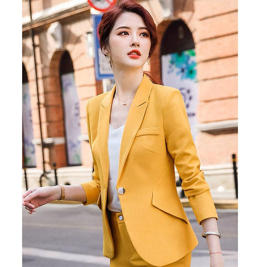 Three-piece Suit Suspenders + Professional Jacket + Suit Pants Women's Spring and Autumn Trousers Overalls Women's Casual Suits Overalls