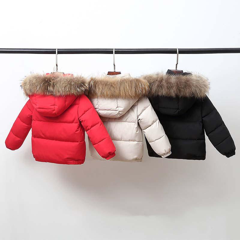 Winter Jacket for Girls Boys Toddler Padded Jacket Kids Boys Casual Fur Collar Hooded Warm Coats