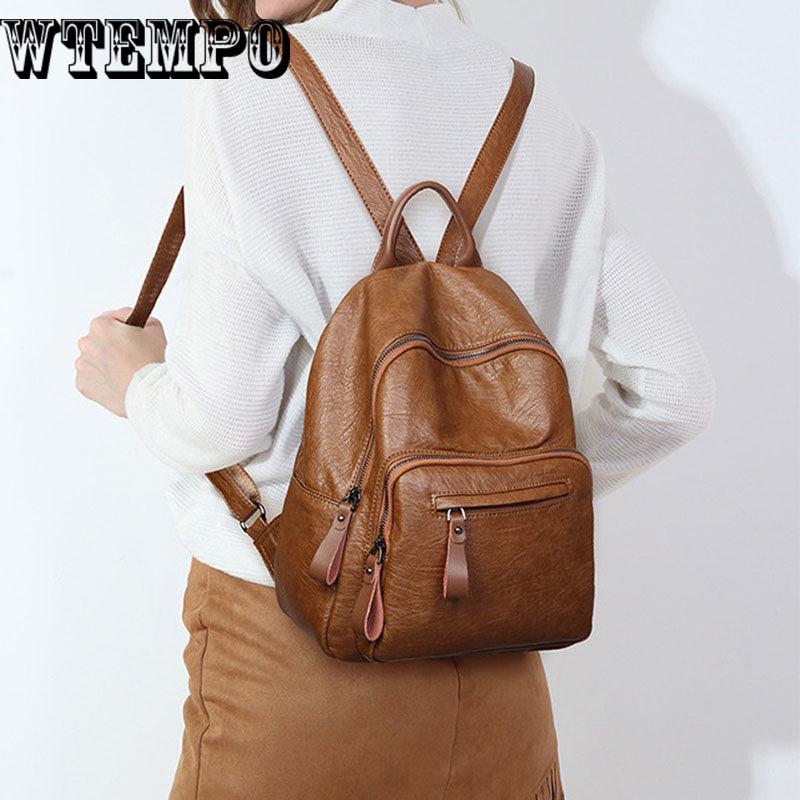 Female Soft PU Leather Mini Backpacks Students Shoulder Schoolbags Women Fashion Small Travel Bags