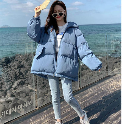 Winter Fashion Trend of Down Cotton Jacket Women's Short Korean Style Loose Warm and Comfortable Bread Jacket