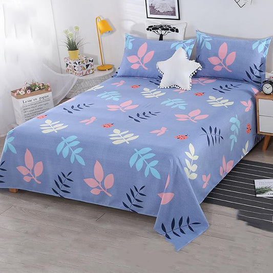 Three-piece Bedding Cotton Sheets Skin-friendly Soft and Simple One-piece Sheets Two Pillowcases Pure Cotton Mechanical Washing