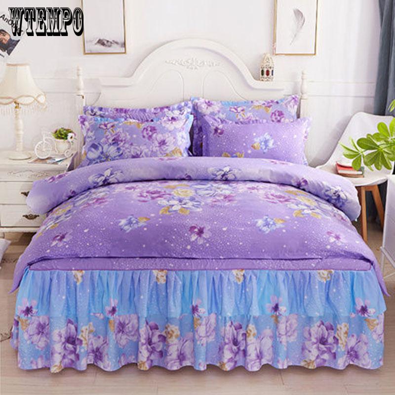 New Classic Bedding Set 4 Size Flower Bed Linen 2/3pcs/set Duvet Cover Set Pastoral Bed Sheet