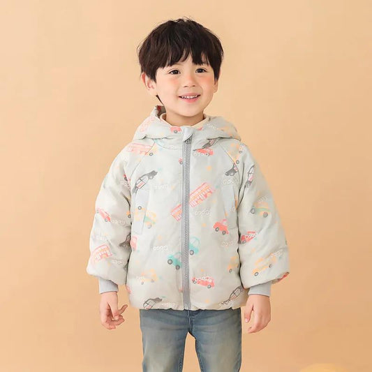 Cute Children Down Padded Jacket Baby Boy Girl Flower Winter Thicken Parkas Kids Colorful Clothes Hoodie Warm&waterproof Outwear