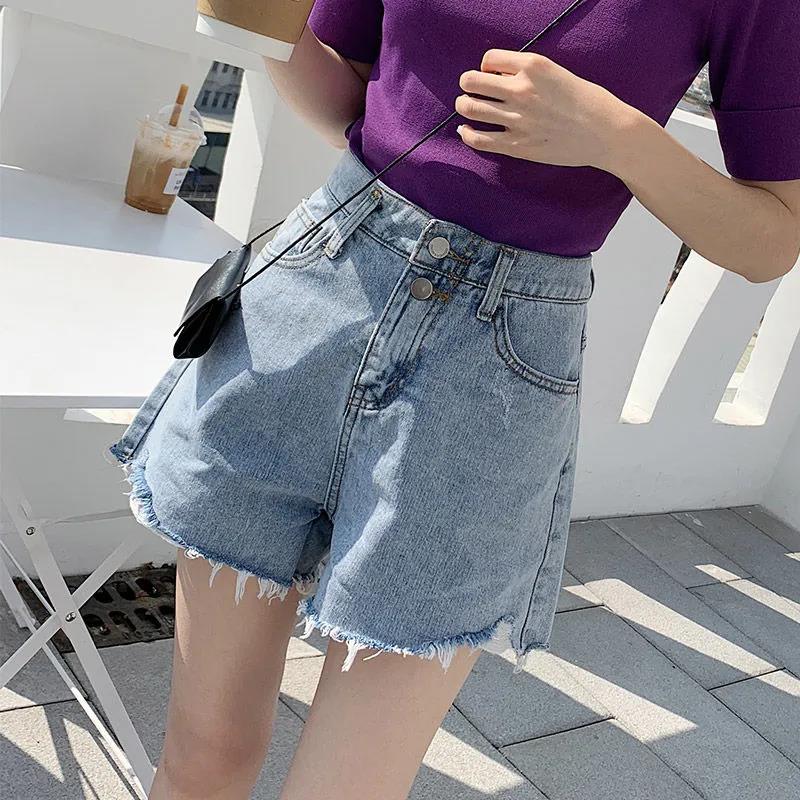 Denim shorts High waist and loose shorts for women Short Pants  Summer Thin shorts Casual  Short jeans