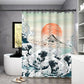 Modern Minimalist Bathroom Shower Curtain Toilet Waterproof and Mildew Shower Curtain Hanging Curtain Thickened Partition Curtain Free Perforation