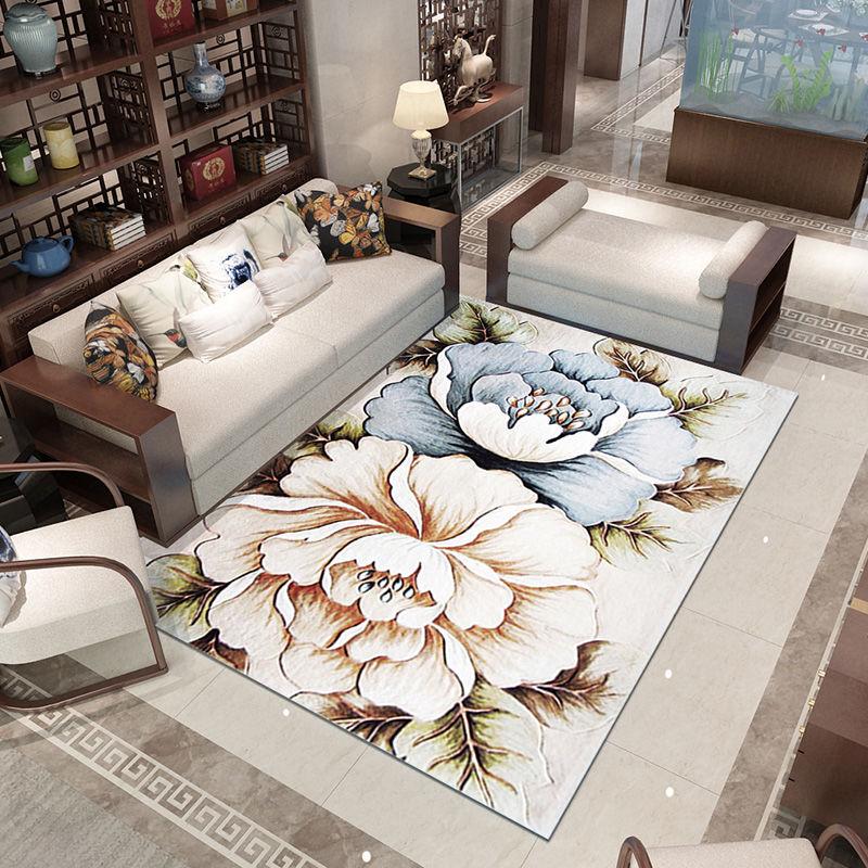 Chinese 3D Carpet Pastoral Chinese Style Living Room Coffee Table Pad Home Bedroom Fully Covered Sofa Blanket Large Area Carpet