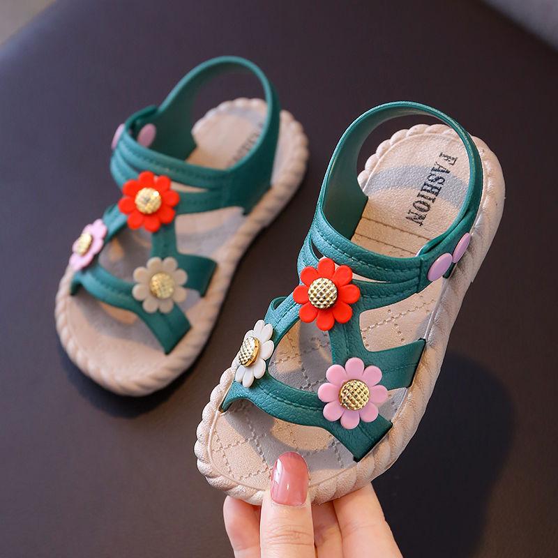 Baby Sandals 1-6 Years Old Girl Princess Shoes Baotou Summer Children Toddler Shoes Soft Bottom Hollow Sandals Non-slip Fla