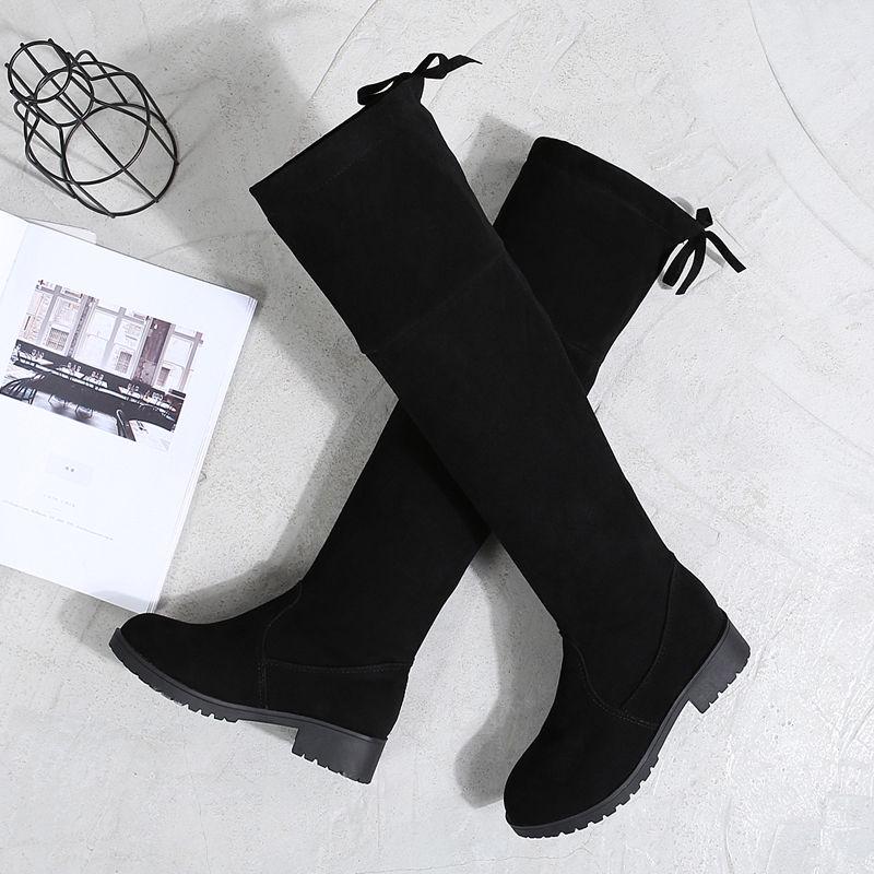 Flat Thigh High Boots Winter Women Over The Knee Boots Suede Ladies Boots Woman Shoes Boots 2019