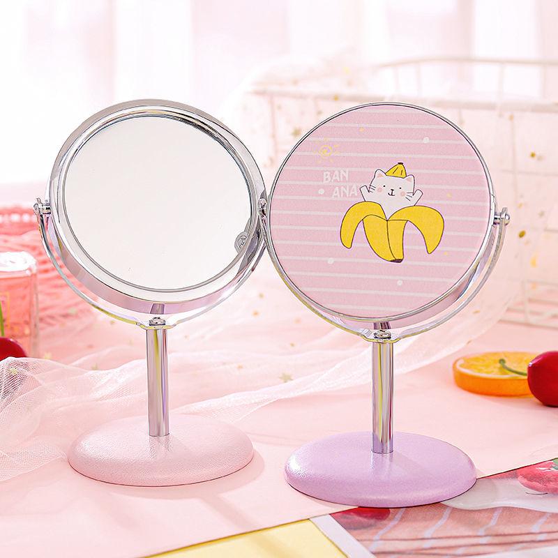 Women Rotatable One-sided Mirror Magnification HD Desktop Home Cosmetic Mirror