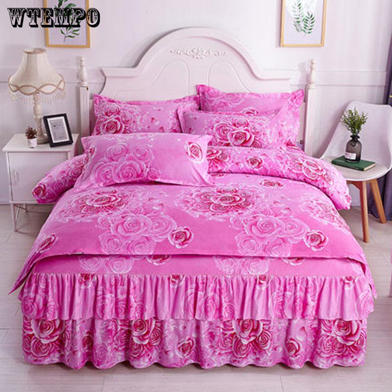 New Classic Bedding Set 4 Size Flower Bed Linen 2/3pcs/set Duvet Cover Set Pastoral Bed Sheet