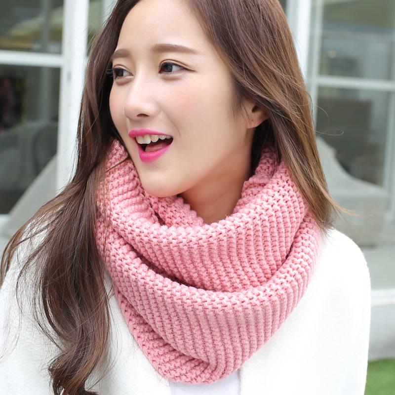 Women's Knitted Inch Scarf Knitted Warm Round Neck Scarf