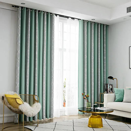 Seamless Stitching Nordic Modern Minimalist Net Red Curtains Living Room Bedroom Balcony Floor-to-ceiling Windows Bay Window Curtains (170×270cm)