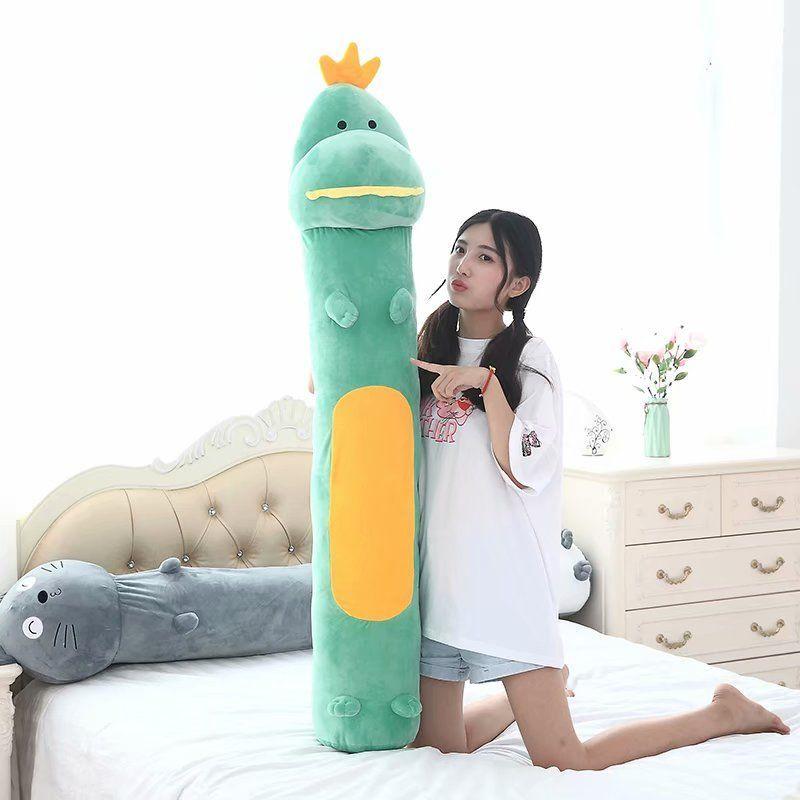 Long Strip Pillow Cylindrical Plush Sleeping Pillow Removable Washable Bed Sleeping Pillow