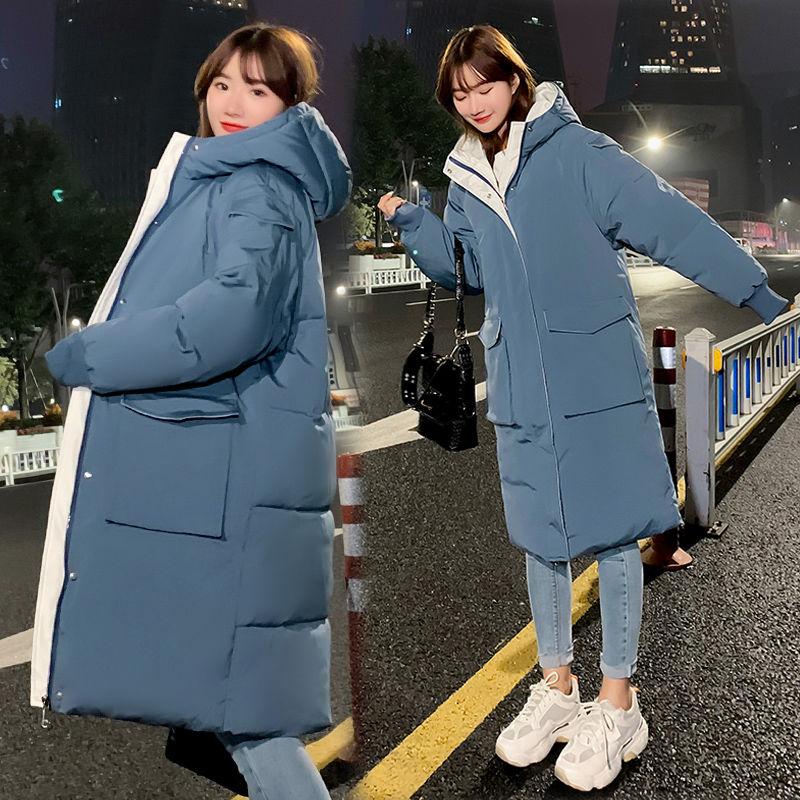 Women's Mid-length Cotton-padded Jacket Korean Style Loose Over-the-knee Cotton-padded Jacket Winter Student Thick Coat