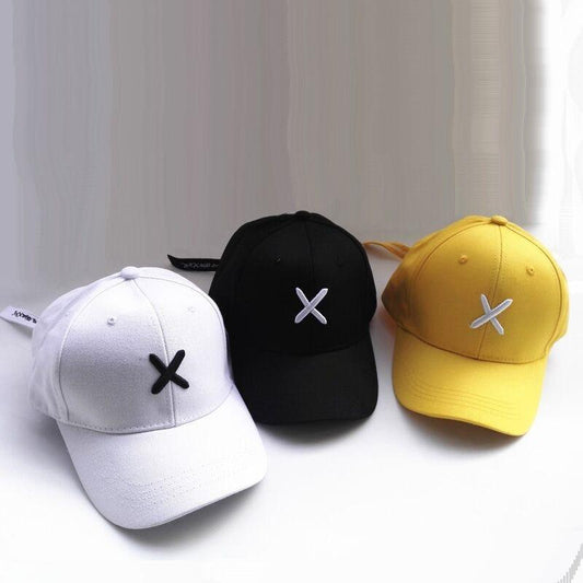 Trendy Solid Color X Baseball Cap Women's Letter Embroidered Duck Tongue Cap Fashion Sun Visor