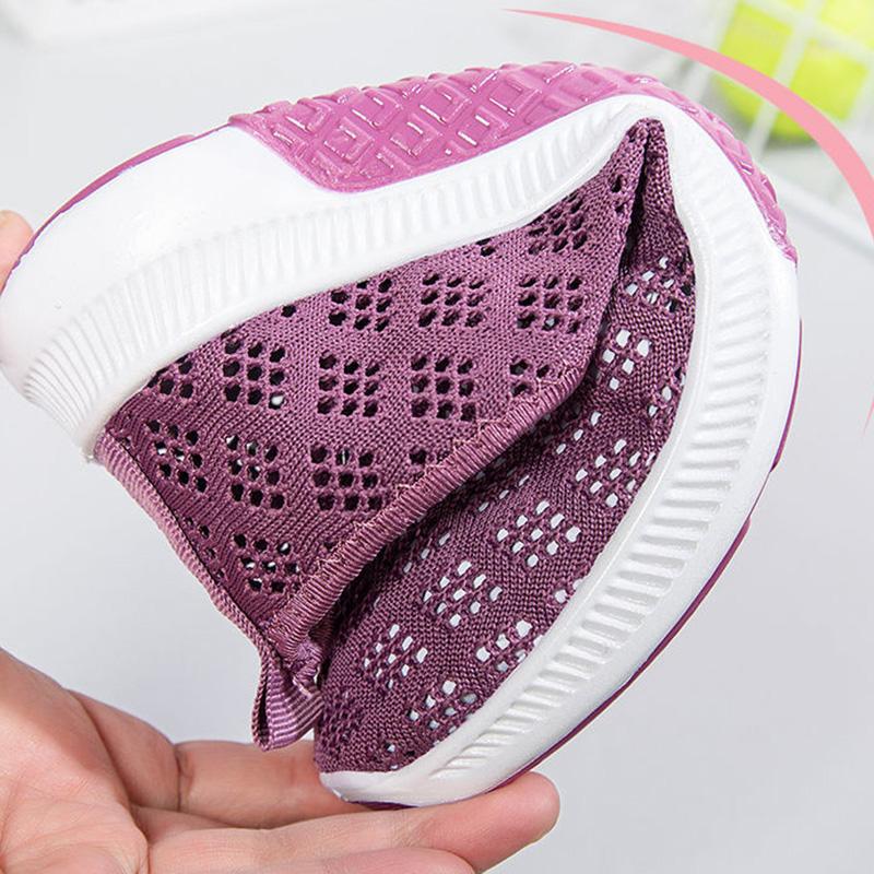 Summer Old Beijing Cloth Shoes Women's Mesh Breathable Casual Shoes Soft Bottom Non-slip Mesh Shoes Flat Bottom One Pedal Mother Shoes