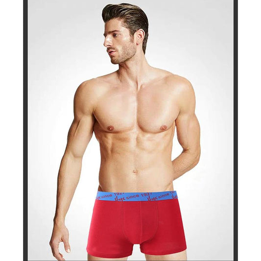 3 Packs Men's Underwear Cotton Mid-waist Breathable Simple Solid Color Boxer Shorts Soft Comfortable Skin-kissed Printed Underpants with Gift Box