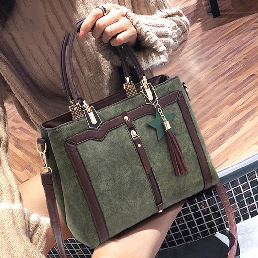 European and American Shoulder Handbag Trendy wild Patent leather bag Genuine Leather Woman bag