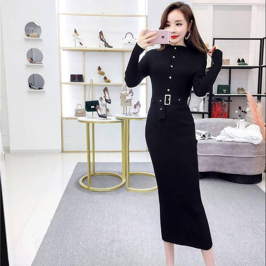 Fashion Sweater Dress Women Knit Dresses Women Dress Women High Waist Sweaters Dresses