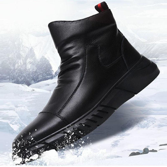 Martin Boots Spring and Autumn Leather Breathable High-top Casual Leather Shoes Men's Business British Style Leather Boots