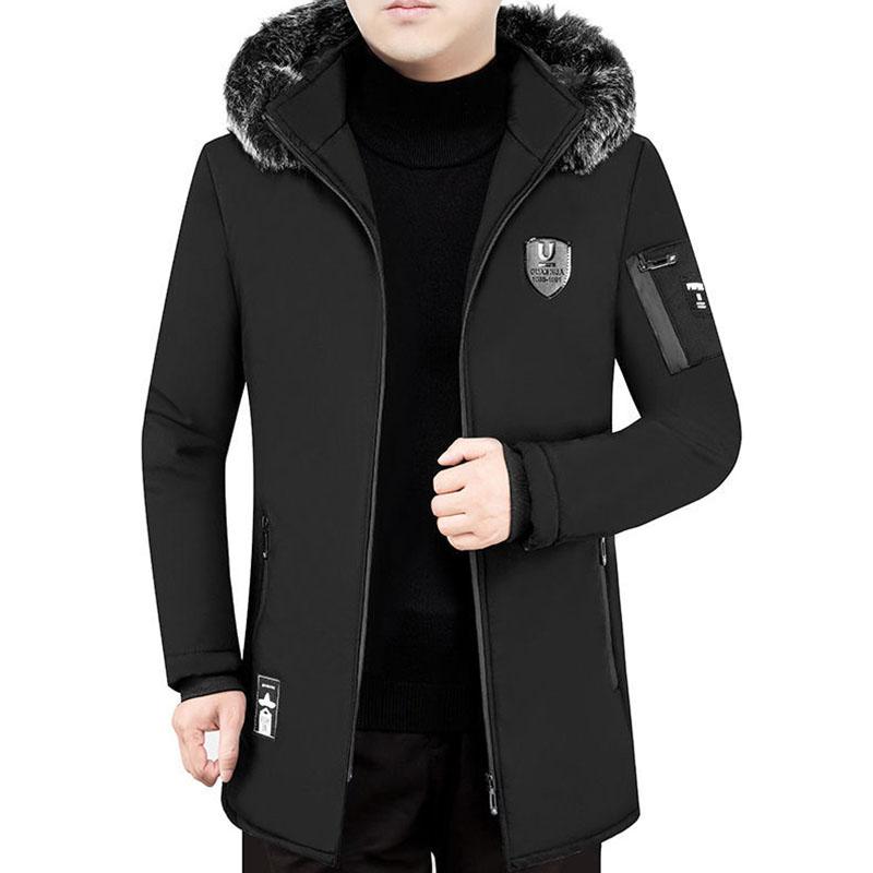 Coat Men's Winter Coat Plus Cotton Thick Big Fur Collar Cotton Coat Korean Warm Cotton Jacket for Men