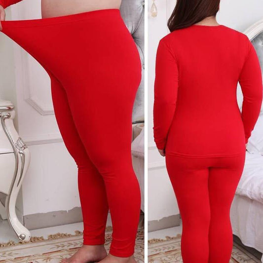 Thermal Underwear Ladies Suit Plus Velvet Plus Bottoming Shirt Qiuyi Long Trousers Thin Extra-large Pajamas