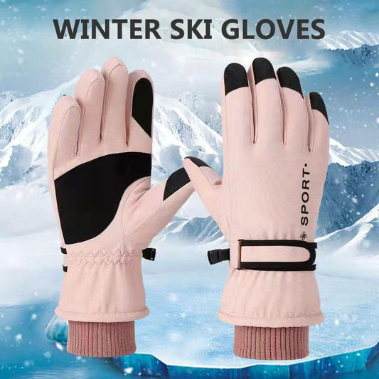 Men's and Women's Ski Gloves Winter Fleece Thick Warm Waterproof Gloves for Riding Touch Screen Outdoor Sports Driving Motorcycle Windstopper Gloves