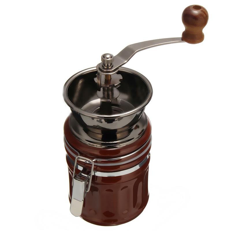 Retro Hand-cranked Portable Grinder Drum Ceramic Sealed Pot Manual Coffee Grinder Household Grinder Coffee Bean Grinder