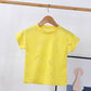 Boys Short-sleeved T-shirt Summer Girl Short-sleeved Hollow T-shirt Children's Solid Color Round Neck Ice Silk Top