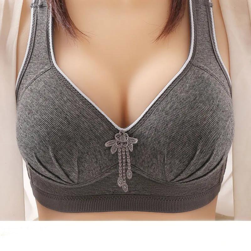 Thin Section Simple Large Size Anti-sagging Anti-sagging Breast Gathered Non-magnetic No Steel Ring Ladies Underwear Bra