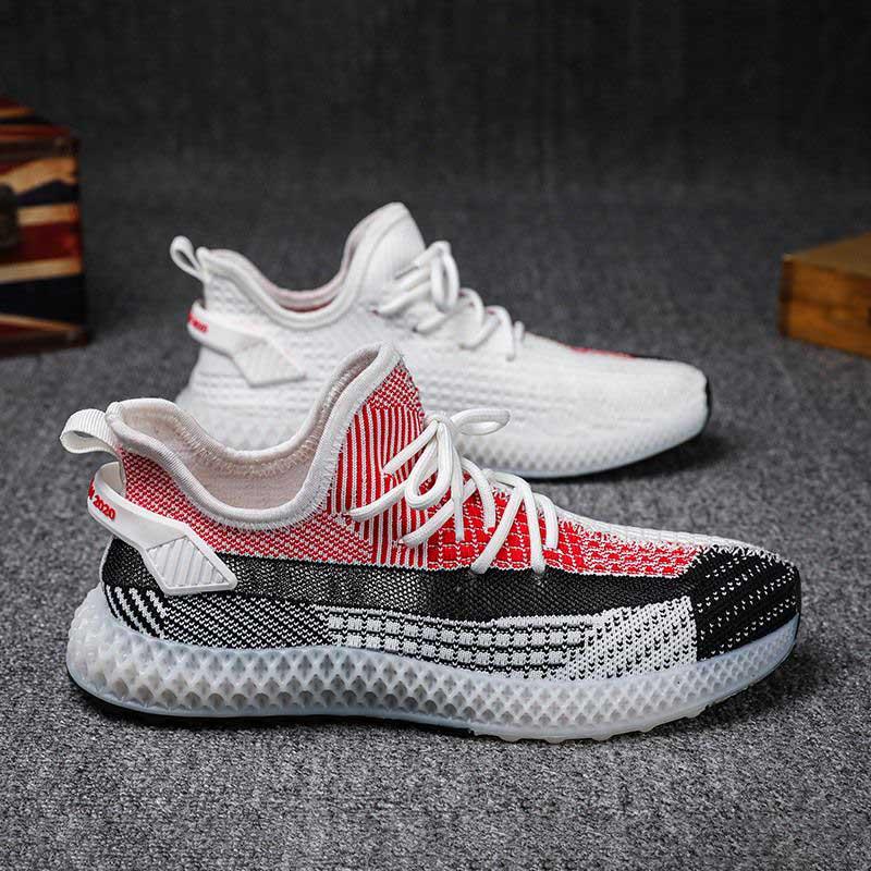 Plus Size 39-44 Summer Men Sneakers Lightweight Breathable Basketball Running Shoes Deodorant Flying Woven Mesh Black Sports Shoes