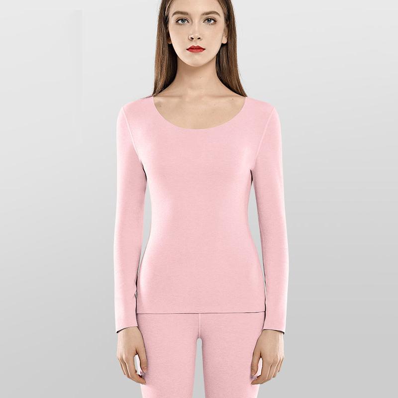 Women Winter Autumn Warm Clothes Thermal Underwear O-neck Tops Pants Female Tight Comfortable Soft Lining Long Sleeve High Elasticity Slim Tracksuit