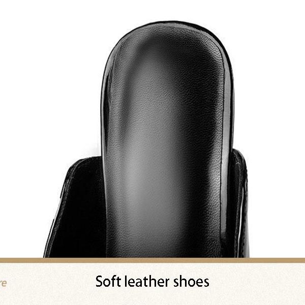 Soft Leather Slippers Women's Summer Comfortable Slippers Square Toe High Heel Sandals and Slippers