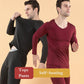 Men Winter Thermal Underwear V-neck Tops Pants Male Autumn Clothes Tight Suit Thicken Windproof Comfortable Soft Lining Long Sleeve High Elasticity