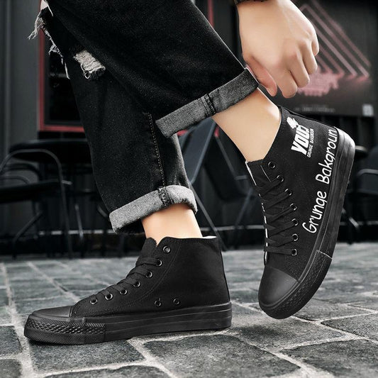 Canvas Men's High-top Shoes Spring Trend Sports Men's Shoes All-match Casual Shoes for Students