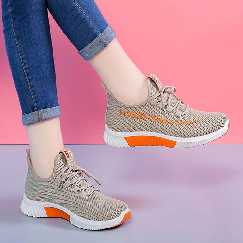 Spring and Autumn Sports Shoes Women's Lightweight All-match Casual Casual Breathable Soft-soled Running Shoes Sneakers