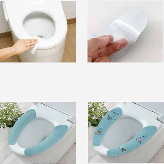 3PS Cuttable Toilet Stickers Toilet Seat Four Seasons Waterproof Household Toilet Stickers Cartoon Paste Universal