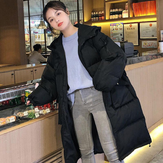 Winter Jacket Women's Bread Coat Student Korean Style Loose Cotton Coat Mid-length Thick Padded Jacket