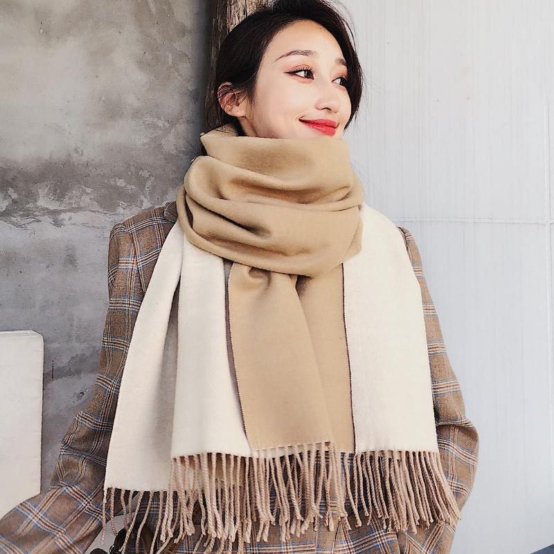 Women Scarf Thicken Warm Shawls and Wraps Lady Long Cashmere Pashmina Scarves