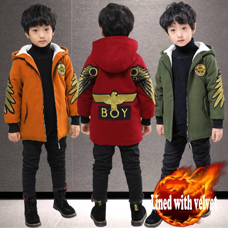 Children's Parka Winter Jackets Kids Clothing Boys Warm Down Cotton-padded Coat Thickening Outerwear