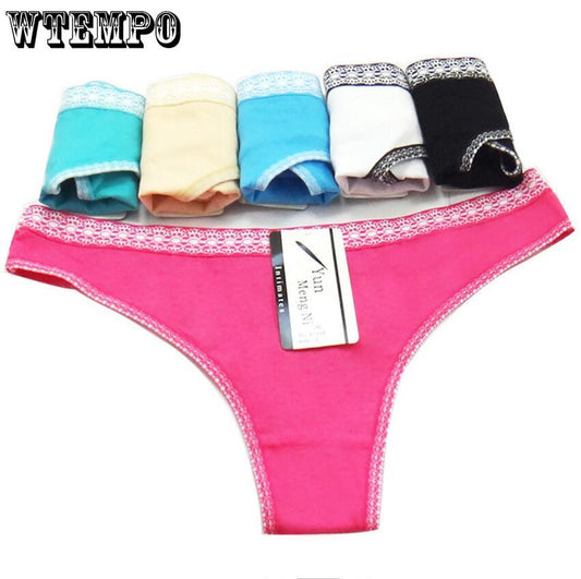 6 Pcs/Lot Brand g-string Sexy Underwear Women Solid  Invisible Seamless Cotton Briefs Panties