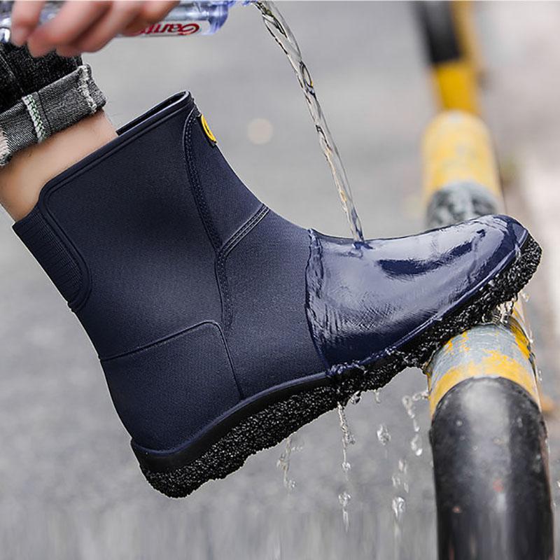 Rain Boots Men's Short Tube Rain Boots Waterproof Non-slip Fishing Shoes Water Shoes Waterproof Boots