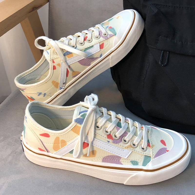 Spring Canvas Shoes Female Students Wild Niche Graffiti Summer Shoes Women's Shoes