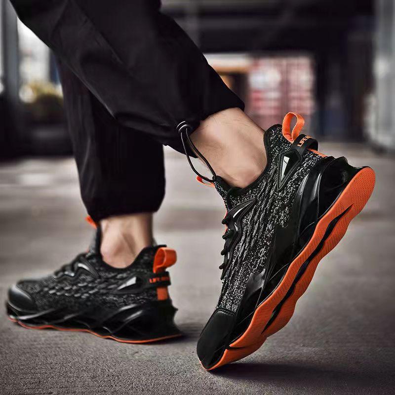 Men's Spring Flying Woven Mesh Shoes Breathable Leisure Sports Shoes Fitness Running Shoes Student Coconut Shoes