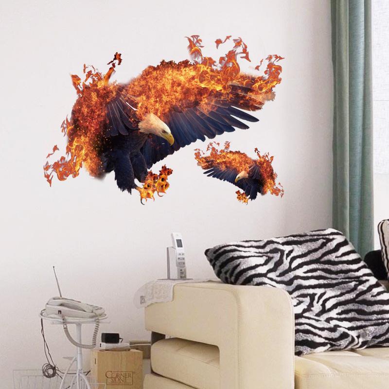 Flame Eagle personality bedroom living room porch office restaurant decorative wall stickers custom